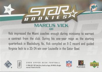 2006 Upper Deck - Target Exclusive Star Rookies #251 Marcus Vick Back