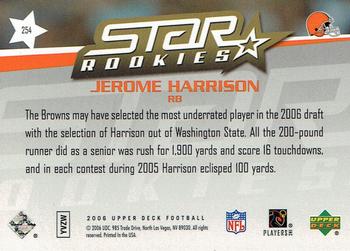 2006 Upper Deck - Target Exclusive Star Rookies #254 Jerome Harrison Back