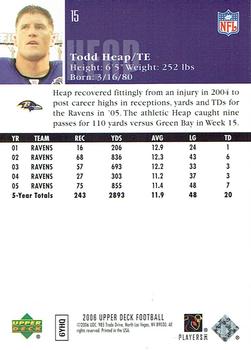 2006 Upper Deck - UD Exclusives Silver #15 Todd Heap Back