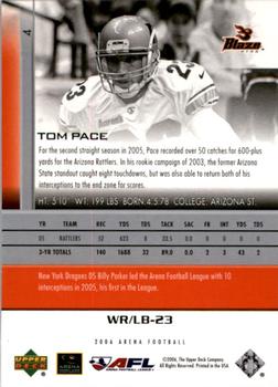 2006 Upper Deck AFL #4 Tom Pace Back