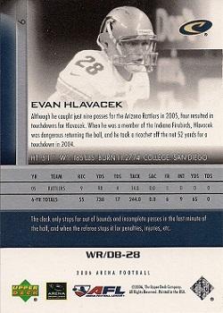 2006 Upper Deck AFL #6 Evan Hlavacek Back