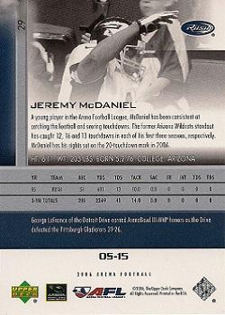 2006 Upper Deck AFL #29 Jeremy McDaniel Back
