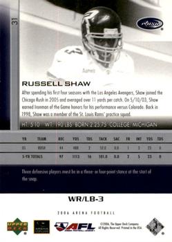 2006 Upper Deck AFL #31 Russell Shaw Back