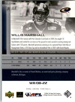 2006 Upper Deck AFL #36 Willis Marshall Back