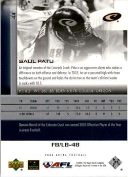 2006 Upper Deck AFL #44 Saul Patu Back