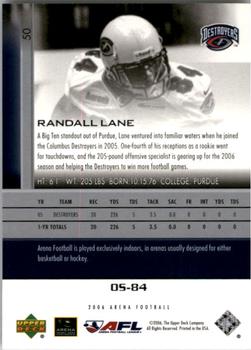 2006 Upper Deck AFL #50 Randall Lane Back