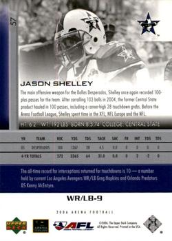 2006 Upper Deck AFL #57 Jason Shelley Back