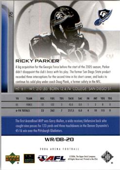 2006 Upper Deck AFL #76 Ricky Parker Back