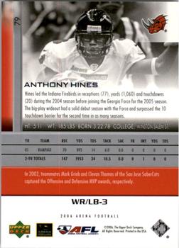 2006 Upper Deck AFL #79 Anthony Hines Back