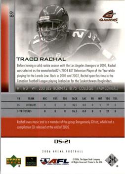 2006 Upper Deck AFL #89 Traco Rachal Back