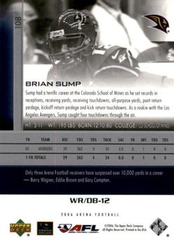 2006 Upper Deck AFL #108 Brian Sump Back