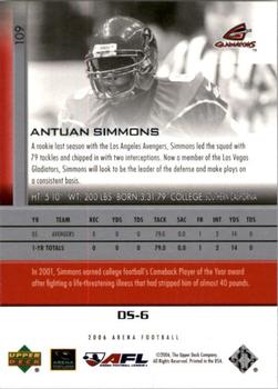 2006 Upper Deck AFL #109 Antuan Simmons Back