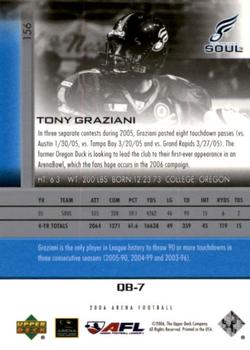 2006 Upper Deck AFL #156 Tony Graziani Back