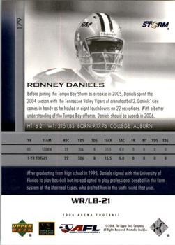 2006 Upper Deck AFL #179 Ronney Daniels Back