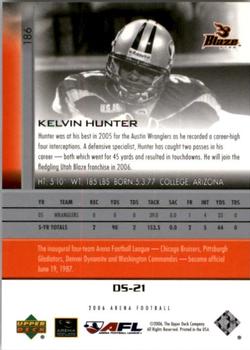2006 Upper Deck AFL #186 Kelvin Hunter Back