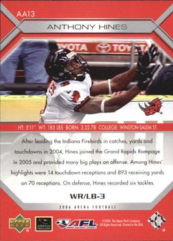 2006 Upper Deck AFL - Arena Action #AA13 Anthony Hines Back