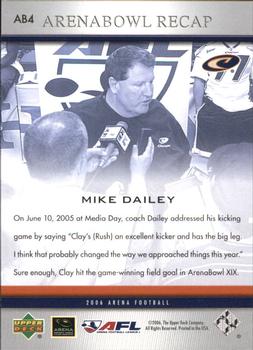 2006 Upper Deck AFL - ArenaBowl Recap #AB4 Mike Dailey Back