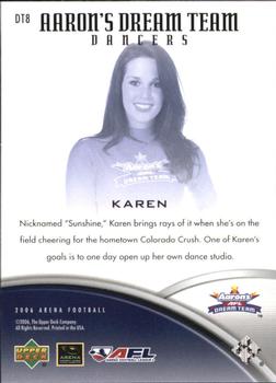 2006 Upper Deck AFL - Dream Team Dancers #DT8 Karen Back
