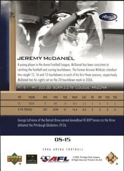 2006 Upper Deck AFL - Gold #29 Jeremy McDaniel Back