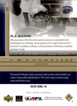 2006 Upper Deck AFL - Gold #47 B.J. Barre Back
