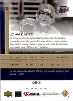 2006 Upper Deck AFL - Gold #55 John Kaleo Back