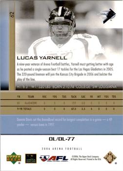 2006 Upper Deck AFL - Gold #62 Lucas Yarnell Back