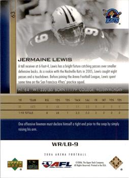 2006 Upper Deck AFL - Gold #63 Jermaine Lewis Back