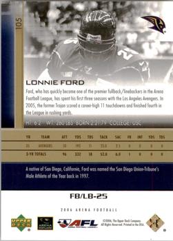 2006 Upper Deck AFL - Gold #105 Lonnie Ford Back