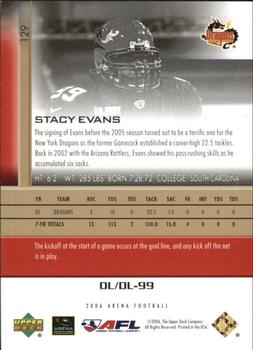 2006 Upper Deck AFL - Gold #129 Stacy Evans Back