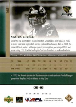 2006 Upper Deck AFL - Gold #165 Mark Grieb Back