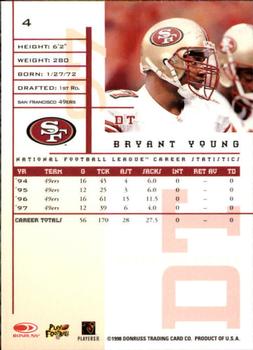 1998 Leaf Rookies & Stars #4 Bryant Young Back