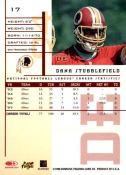 1998 Leaf Rookies & Stars #17 Dana Stubblefield Back