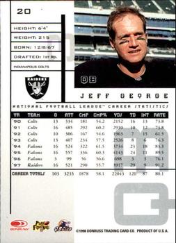 1998 Leaf Rookies & Stars #20 Jeff George Back