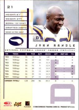 1998 Leaf Rookies & Stars #21 John Randle Back