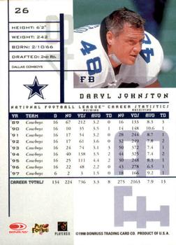 1998 Leaf Rookies & Stars #26 Daryl Johnston Back