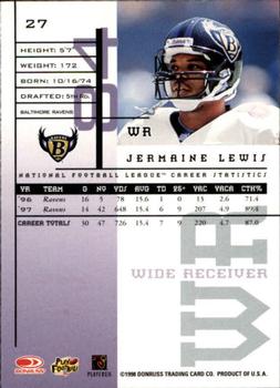 1998 Leaf Rookies & Stars #27 Jermaine Lewis Back