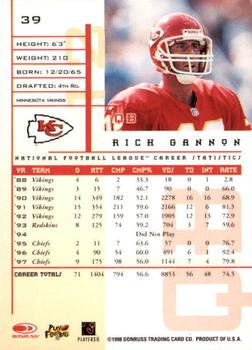 1998 Leaf Rookies & Stars #39 Rich Gannon Back