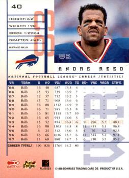 1998 Leaf Rookies & Stars #40 Andre Reed Back