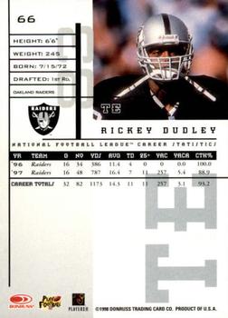 1998 Leaf Rookies & Stars #66 Rickey Dudley Back