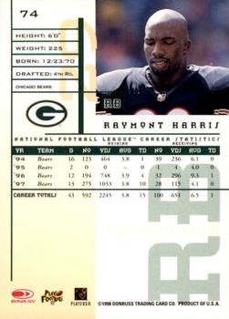 1998 Leaf Rookies & Stars #74 Raymont Harris Back