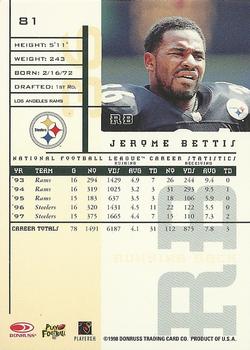 1998 Leaf Rookies & Stars #81 Jerome Bettis Back