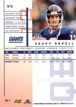 1998 Leaf Rookies & Stars #95 Danny Kanell Back