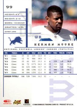 1998 Leaf Rookies & Stars #99 Herman Moore Back