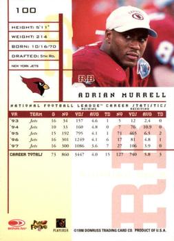1998 Leaf Rookies & Stars #100 Adrian Murrell Back