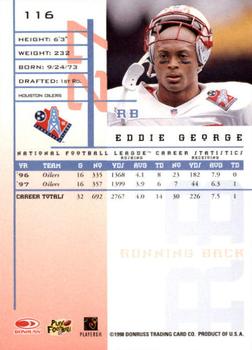 1998 Leaf Rookies & Stars #116 Eddie George Back