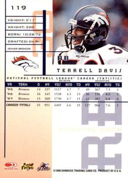 1998 Leaf Rookies & Stars #119 Terrell Davis Back