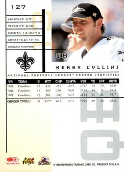 1998 Leaf Rookies & Stars #127 Kerry Collins Back