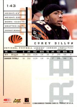 1998 Leaf Rookies & Stars #143 Corey Dillon Back