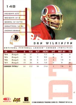 1998 Leaf Rookies & Stars #148 Dan Wilkinson Back