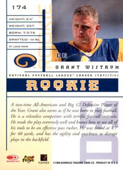 1998 Leaf Rookies & Stars #174 Grant Wistrom Back